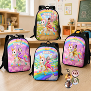 Adorable,Back To School,Custom Photo,Gift For Kids,Cut-Face Photo - Custom Photo Little Girl Princess Unicorn - Personalized Kids Backpack