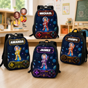 Adorable,Back To School,Custom Photo,Gift For Kids,Cut-Face Photo - Custom Photo Little Space Explorer - Personalized Kids Backpack