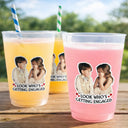 Custom Photo, Gift For Couples, Wedding, Romantic, Dynamic Photo - Custom Photo Look Who's Getting Married - Personalized Frosted Cups
