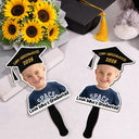 Graduation,Gift For Yourself,Gift For Women,Gift For Men,Gift For Daughter,Gift For Son,Gift For Sisters,Gift For Brothers,Gift For Bestie,Gift For Sibling,Happy - Custom Photo Look Who's Graduated - Personalized Graduation Handheld Fan