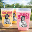 Graduation,Happy,Photo,Proud - Custom Photo Look Who's Graduated Vintage Portrait - Personalized Frosted Cups