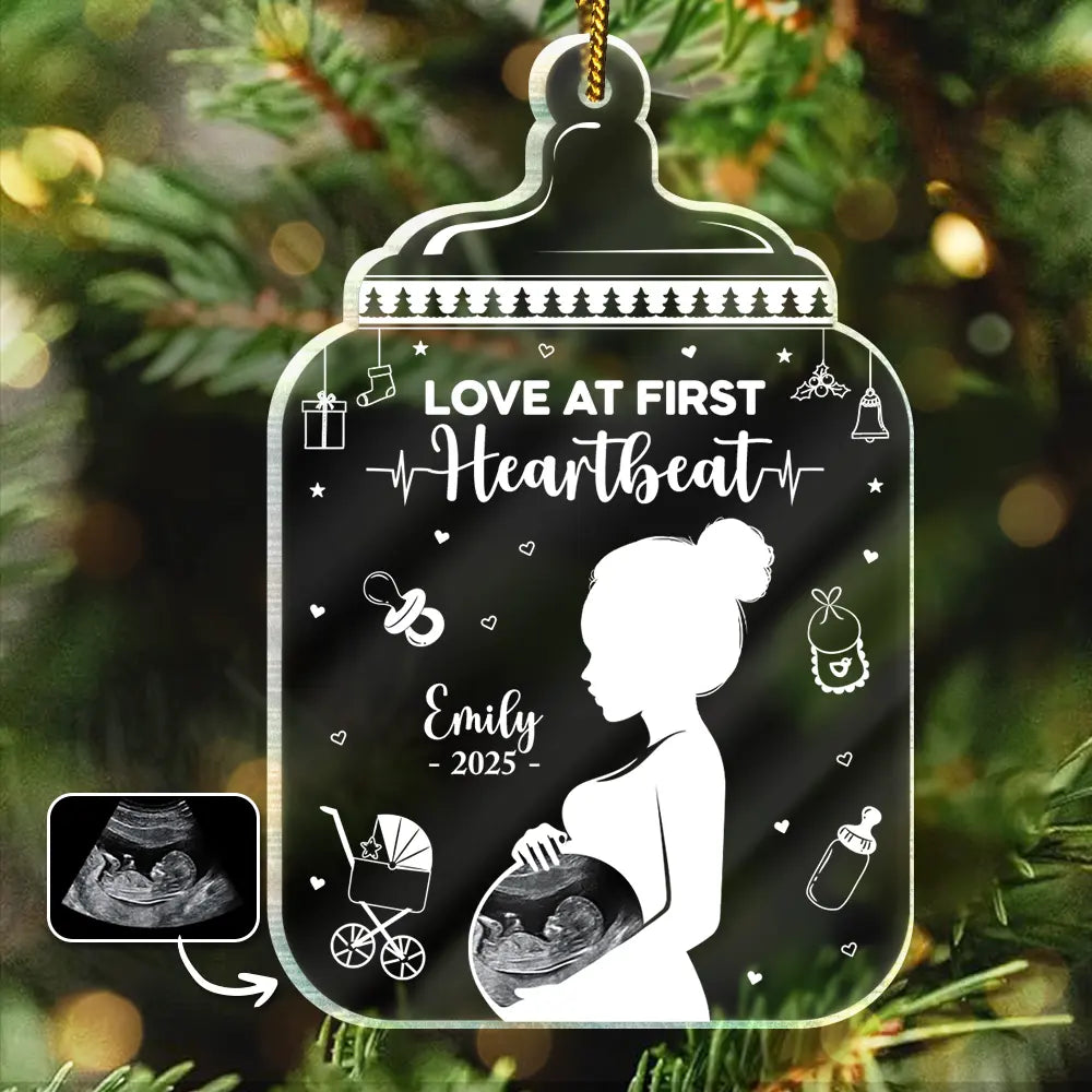 Custom Photo Love At First Sight - Personalized Custom Shaped Acrylic Ornament