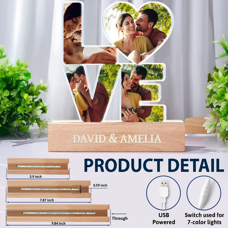 Gift For Couples,Love,Non-Eng,Gift For Husband,Gift For Wife,Gift For Boyfriend,Gift For Girlfriend,LGBT - Custom Photo Love You And Keep You Forever - Personalized Custom Shaped LED Light