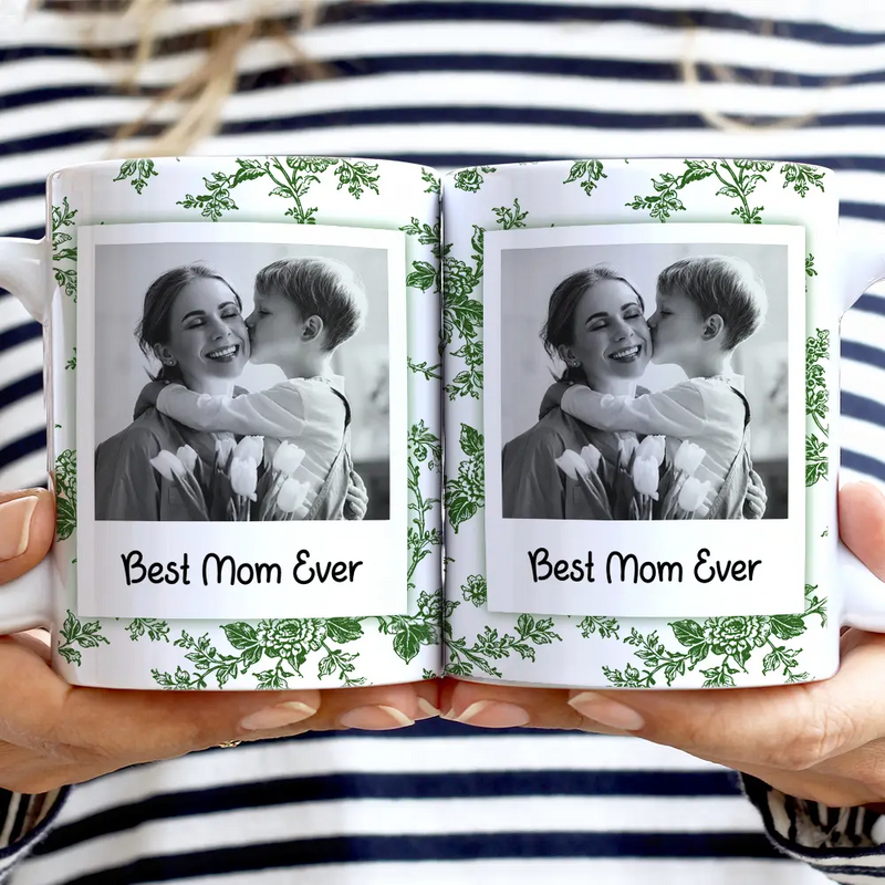 Custom Photo,Gift For Mother,Gift For Grandma,Happy - Custom Photo Love You Mom Nana Polaroid - Personalized White Edge-to-Edge Mug