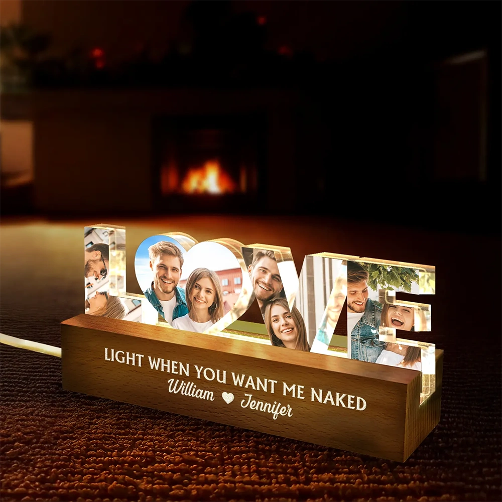 Old Couples,Gift For Husband,Gift For Wife,Gift For Boyfriend,Gift For Girlfriend,LGBT,Love,Custom Photo - Custom Photo Love You To The Moon And Back - Personalized Custom Shaped LED Light