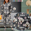 Cat Lovers, Pet Lovers, Dog Lovers, Dog Mom, Dog Dad, Cat Mom, Cat Dad, Happy - Custom Photo Lovely Pet Face Pattern Dog Cat Family - Personalized Overall Onesie Hooded Jumpsuit