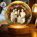 Family - Custom Photo Loving Family Siblings Besties - Personalized Crystal Globe Lamp