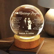 Gift For Couples,Gift For Husband,Gift For Wife,Gift For Boyfriend,Gift For Girlfriend,Love,Custom Photo - Custom Photo Marriage Prayer - Personalized Crystal Globe Lamp