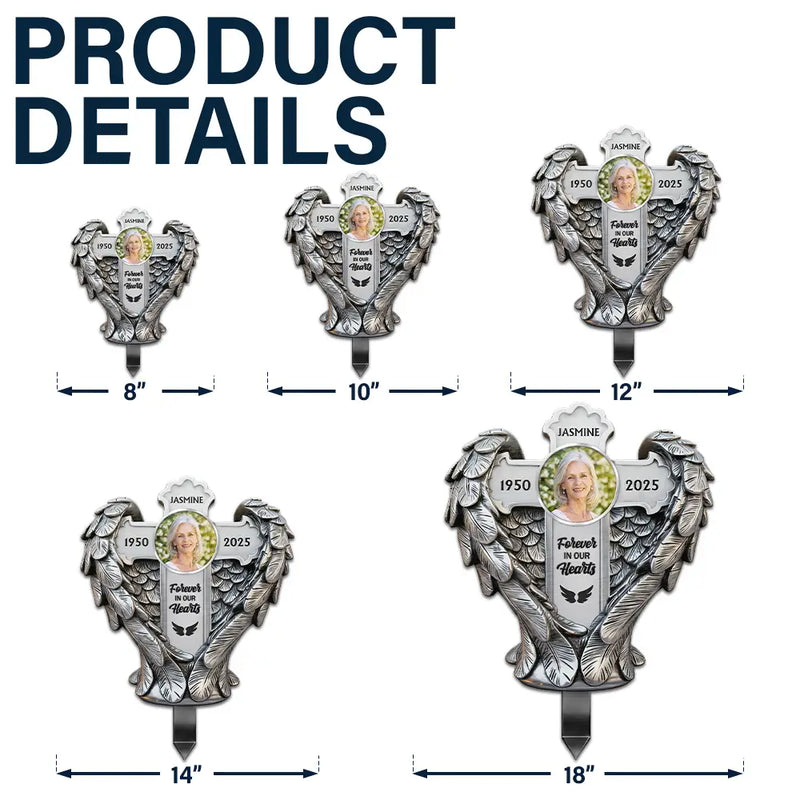 Family,Christian,Memorial,Parents,Gift For Grandparents - Custom Photo May God BLess You And Keep You - Personalized Metal Garden Stake