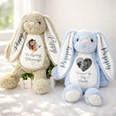 Memorial, Parents, Gift For Grandparents, Gift For Kids, New baby, Gift For Daughter, Gift For Son, Easter - Custom Photo Memorial A Cuddle From Heaven - Personalized Soft Toy Bunny