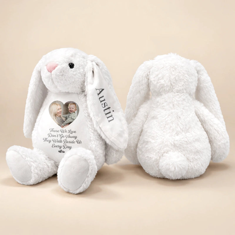 Memorial, Parents, Gift For Grandparents, Gift For Kids, New baby, Gift For Daughter, Gift For Son, Easter - Custom Photo Memorial A Cuddle From Heaven - Personalized Soft Toy Bunny