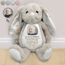 Sad,Memorial,Gift For Grandparents,Gift For Sibling,Family,Parents - Custom Photo Memorial A Hug From Heaven - Personalized Soft Toy Bunny