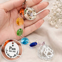 Christmas,Custom Photo,Sympathetic,Pet Lovers,Memorial,Upload Full Photo - Custom Photo Memorial Dog Cat Pet Forever Loved - Personalized Crystal Suncatcher With Charm