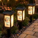 Christmas,Custom Photo,Sympathetic,Pet Lovers,Memorial,Upload Full Photo - Custom Photo Memorial Dog Cat Pet You Left Paw Prints On My Heart - Personalized Solar Garden Light