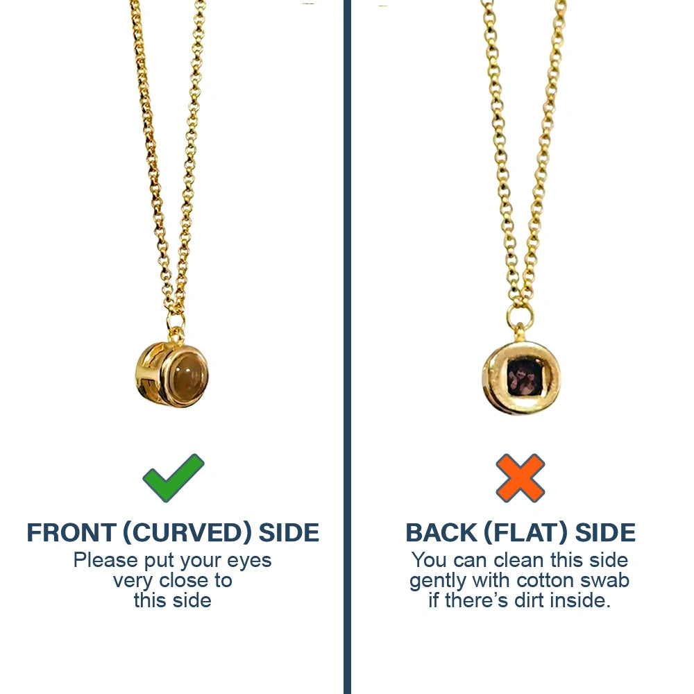 Memorial,Parents,Gift For Grandparents,Family,Gift For Sibling,Gift For Wife,Gift For Mother,Sad - Custom Photo Memorial Family Parents Grandparents - Personalized Bubble Projection Necklace