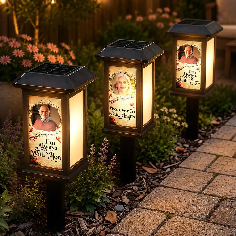 Christmas,Custom Photo,Sympathetic,Family,Memorial,Upload Full Photo - Custom Photo Memorial I'm Always With You - Personalized Solar Garden Light