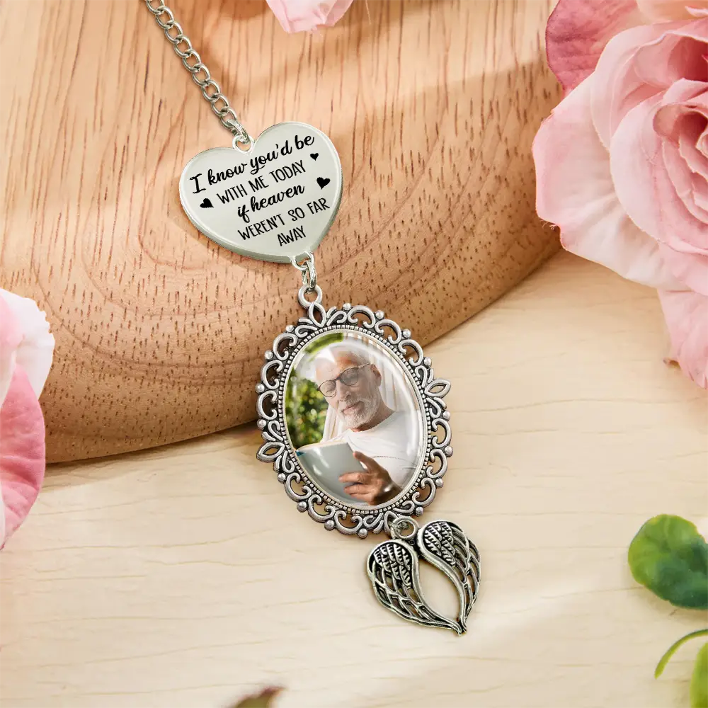 Custom Photo,Memorial,Graduation,Family,Sad - Custom Photo Memorial If Heaven Weren't So Far Away - Personalized Graduation Tassel Charm