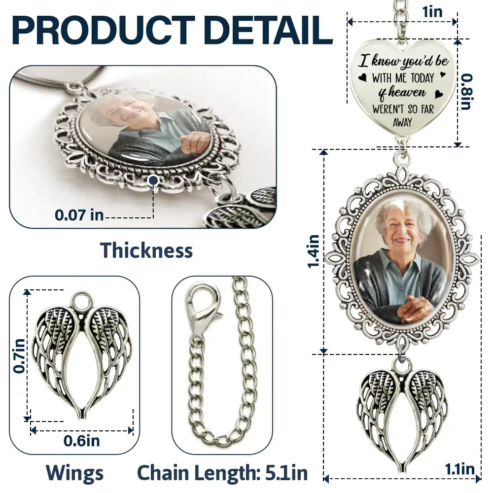 Custom Photo,Memorial,Graduation,Family,Sad - Custom Photo Memorial If Heaven Weren't So Far Away - Personalized Graduation Tassel Charm