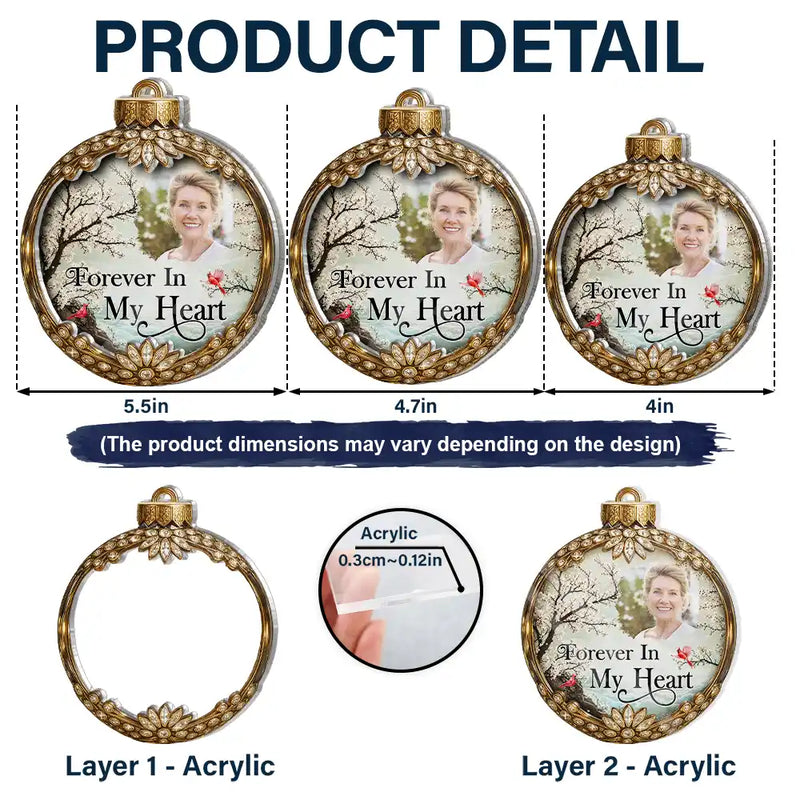 Memorial Loved One,Christmas,Custom Photo,Sympathetic,Family,Memorial,Upload Full Photo - Custom Photo Memorial Loved One I'm Always With You - Personalized Custom Shaped Acrylic Ornament