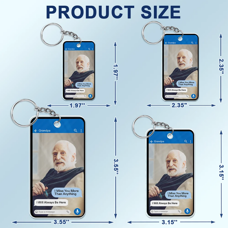 Gift For Couples,Old Couples,Gift For Husband,Gift For Wife,Gift For Boyfriend,Gift For Girlfriend,Gift For Yourself,Memorial,Sad - Custom Photo Memorial Message From Loved One - Personalized Acrylic Keychain