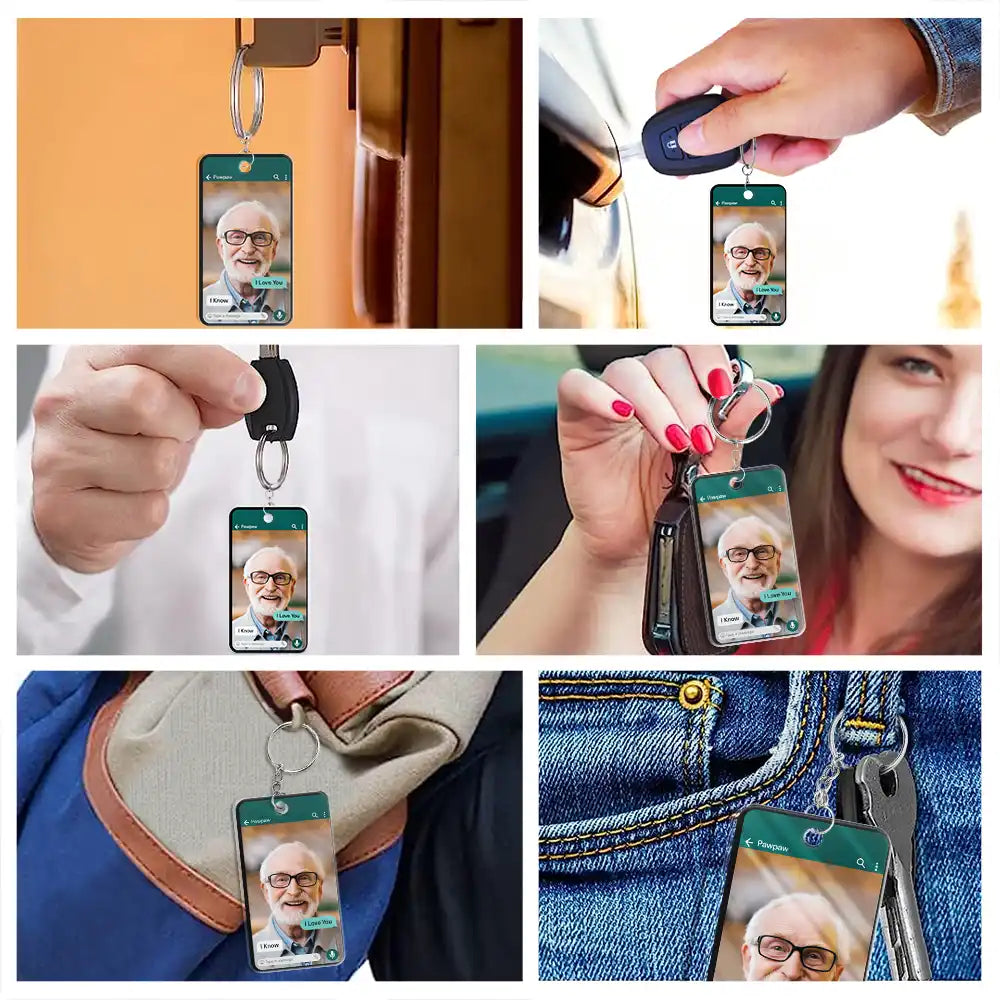 Gift For Couples,Old Couples,Gift For Husband,Gift For Wife,Gift For Boyfriend,Gift For Girlfriend,Gift For Yourself,Memorial,Sad - Custom Photo Memorial Message From Loved One - Personalized Acrylic Keychain