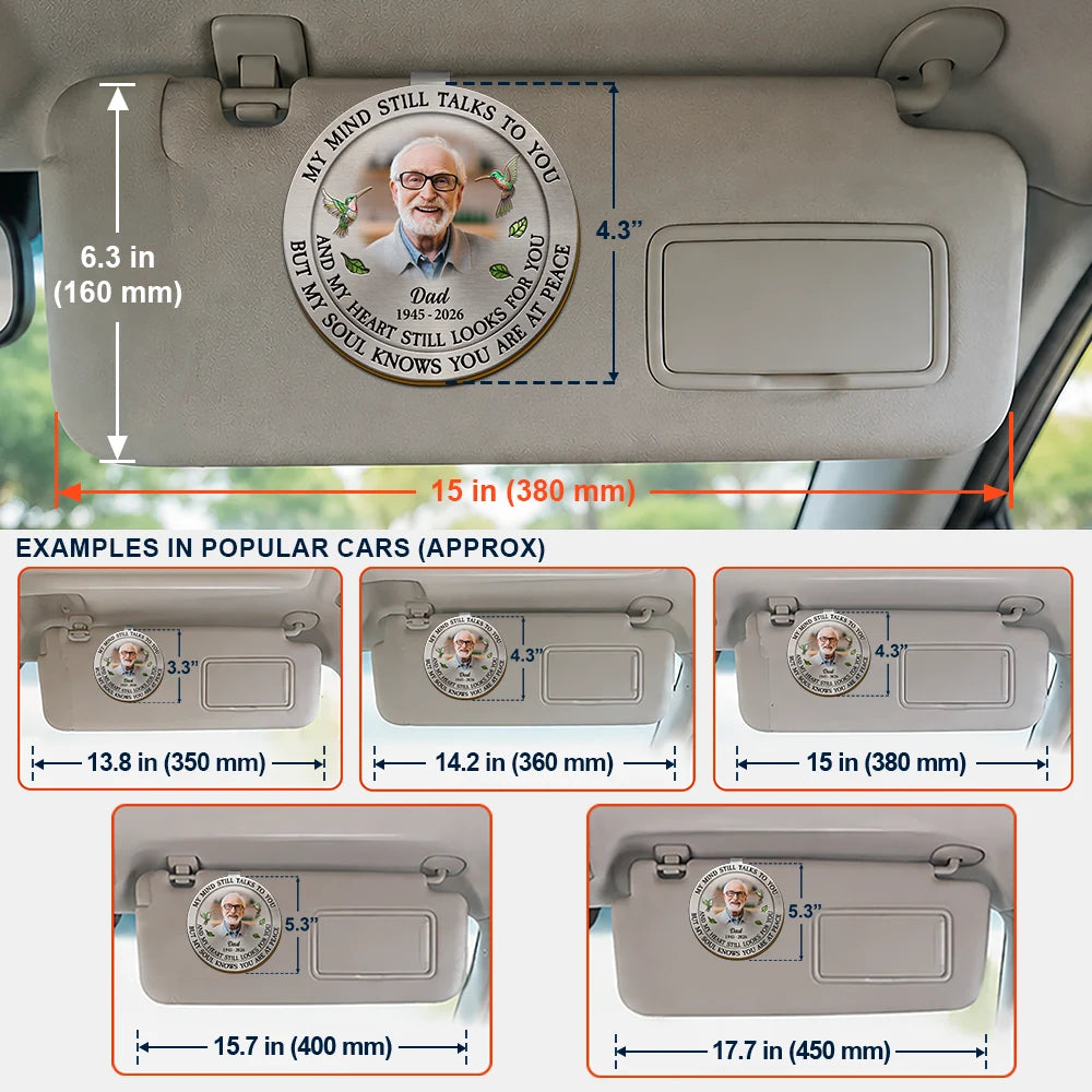Custom Photo Memorial My Mind Still Talks To You - Personalized Custom Shaped Car Visor Clip