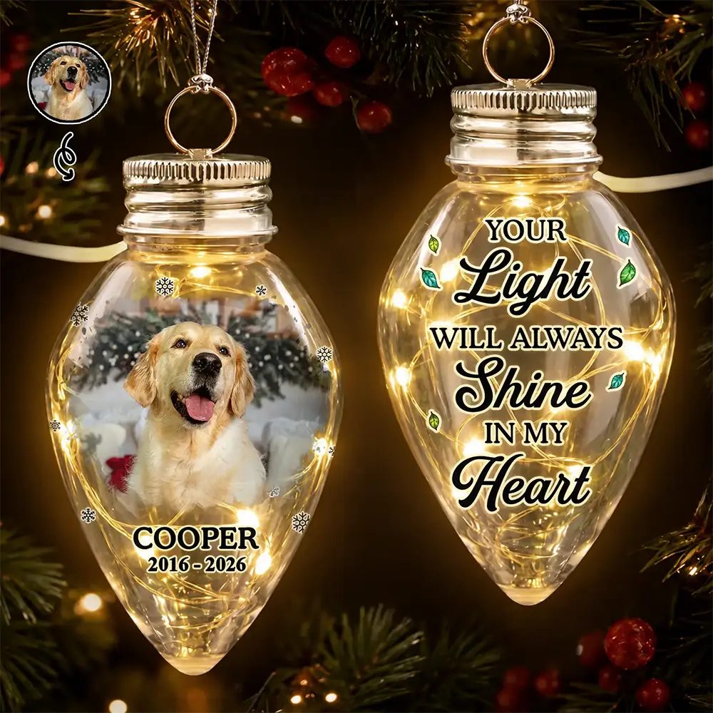 Custom Photo Memorial Pet Always Shines In My Heart - Personalized Chili Bulb LED Light