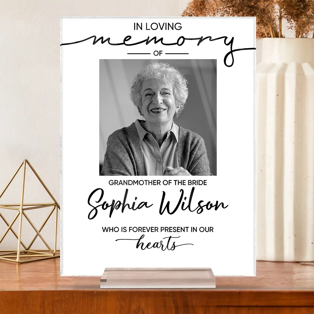 Custom Photo, Gift For Couples, Top Market, Wedding, Sympathetic, Upload Full Photo - Custom Photo Memorial Wedding Reserved In Loving Memory - Personalized Vertical Rectangle Acrylic Plaque