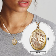 Memorial,Custom Photo,Love - Custom Photo Memorial You Never Walk Alone - Personalized Locket Necklace