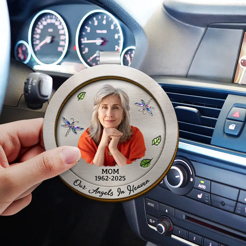 Custom Photo,Memorial,Family,Sad - Custom Photo Memorial Your Wings Were Ready - Personalized Custom Shaped Car Visor Clip