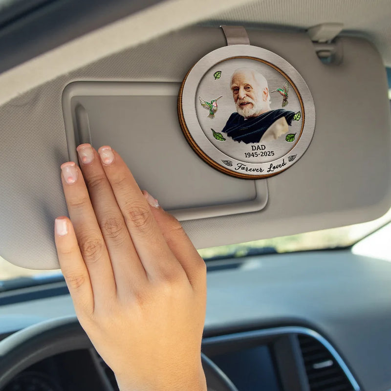 Custom Photo,Memorial,Family,Sad - Custom Photo Memorial Your Wings Were Ready - Personalized Custom Shaped Car Visor Clip