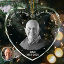 Christmas,Custom Photo,Memorial,Family,Sad - Custom Photo Memorial Your Wings Were Ready - Personalized Heart Shaped Glass Ornament