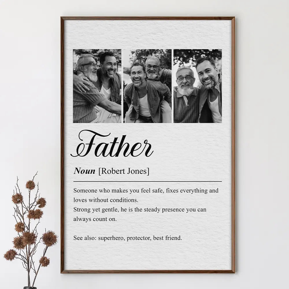 Gift For Mother,Gift For Father,Gift For Grandma,Gift For Grandpa,Love,Custom Photo - Custom Photo Mom Dad Grandma Grandpa Definition - Personalized Poster