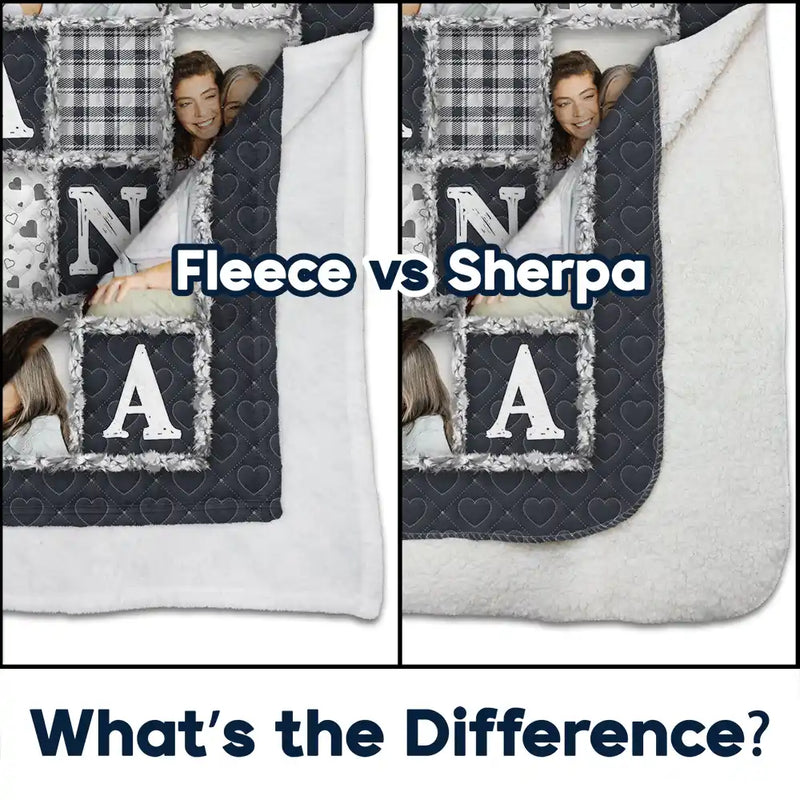 Gift For Mother, Gift For Grandma, Custom Photo, Love, Christmas - Custom Photo Mom Nana You Are The Piece That Holds Us Together - Personalized Fleece Blanket, Sherpa Blanket