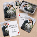 Custom Photo,Romantic,Gift For Couples,Wedding,Upload Full Photo,Monogram - Custom Photo Monogram Wedding Engagement Signing Book - Personalized Playing Cards