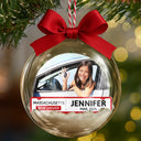 Gift For Yourself,Christmas,Custom Photo,Happy - Custom Photo New Driver - Personalized 3D Acrylic Ball Ornament