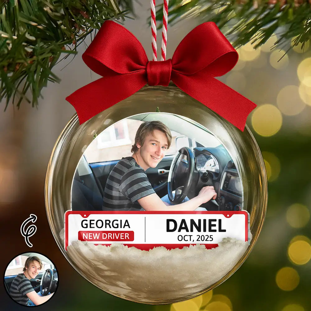 Custom Photo New Driver - Personalized 3D Acrylic Ball Ornament