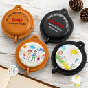 Gift For Father, Custom Photo, Adorable, Upload Full Photo - Custom Photo No One Measures Up To You With Kid's Drawing - Personalized Leather Tape Measure