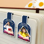 Gift For Yourself,Reading,Happy - Custom Photo Not Now I Am Reading - Personalized Custom Shaped Magnetic Bookmark Clip