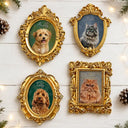 Art Design,Christmas,Pet Memorial,Sympathetic,Pet Lovers,Memorial,Photo - Oil Painting - Custom Photo Oil Painting Pet Dog Cat Portrait - Personalized Ornate Frame