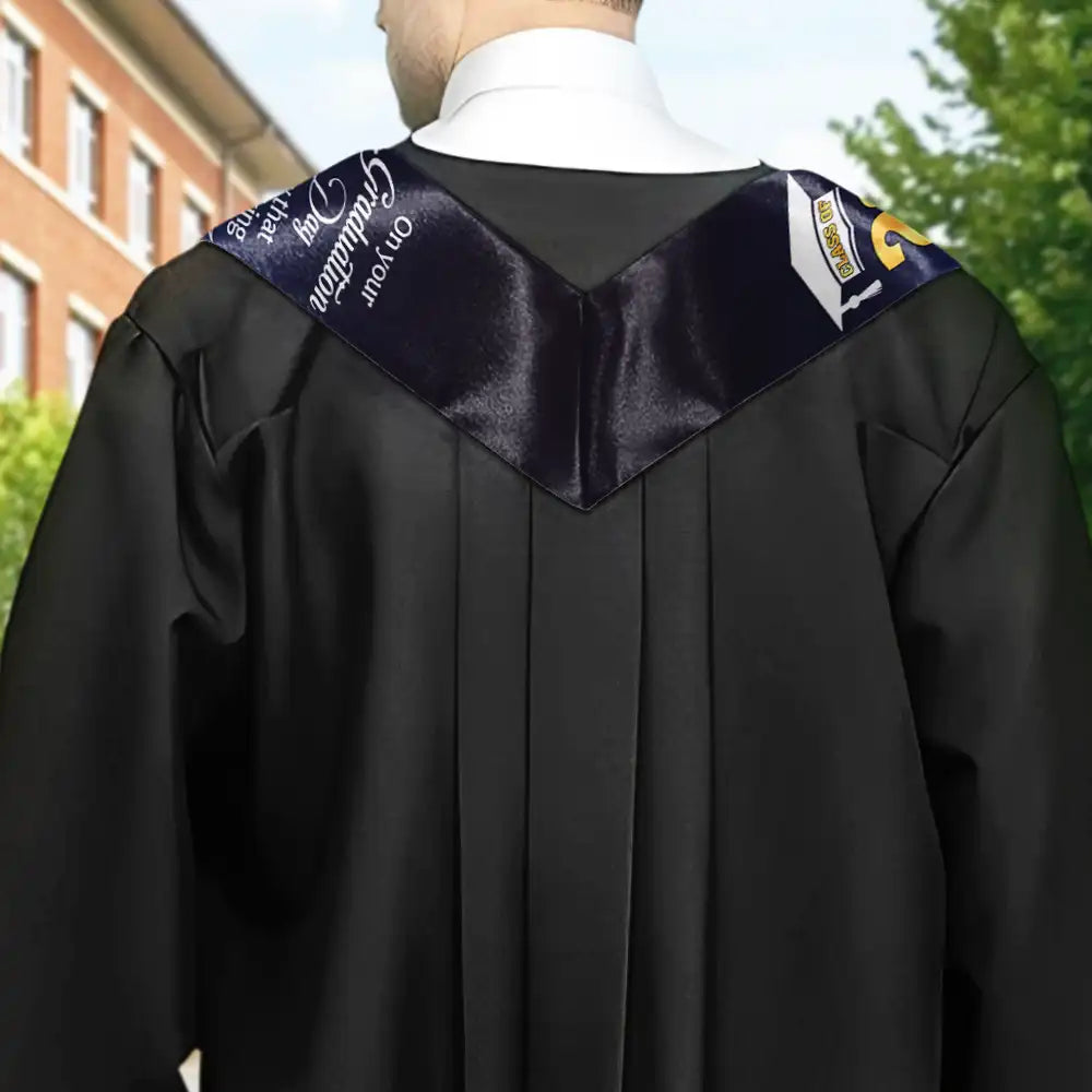 Graduation,Memorial,Family,Sad - Custom Photo On Your Graduation Day Memorial - Personalized Stoles