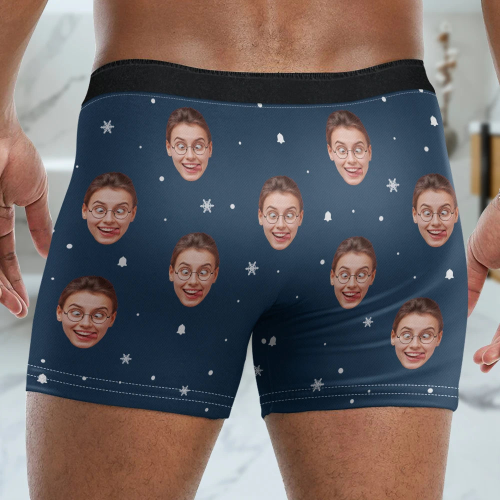 Custom Photo,Gift For Couples,Gift For Husband,Gift For Boyfriend,Funny - Custom Photo Only You Can Jingle My Bell - Personalized Men's Boxer Briefs