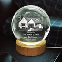 Gift For Couples,Gift For Husband,Gift For Wife,Gift For Boyfriend,Gift For Girlfriend,Family - Custom Photo Our First Home - Personalized Crystal Globe Lamp