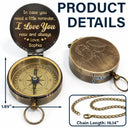 Gift For Father, Gift For Husband, Love - Custom Photo Outline Sketch In Case You Need A Little Reminder - Personalized Engraved Brass Compass