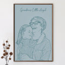 Gift For Mother,Family,Love - Custom Photo Outline Sketch Mom Baby Family Portrait Line Art - Personalized Poster