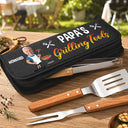 Gift For Father,Gift For Grandpa,Grandpa's Hobby,Dad's Hobby,Grilling,Non-Eng,Photo,Humorous - Custom Photo Papa's Grilling Tools - Personalized BBQ Tool Set With Storage Bag