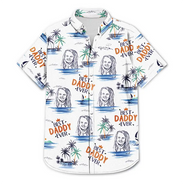 Gift For Husband,Gift For Yourself,Gift For Men,Gift For Grandpa,Gift For Father,Summer,Beach - Custom Photo Pencil Drawing Best Dad Grandpa Ever - Personalized Hawaiian Shirt