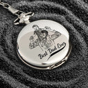 Gift For Father,Love - Custom Photo Pencil Drawing Best Dad Grandpa Ever - Personalized Pocket Watch