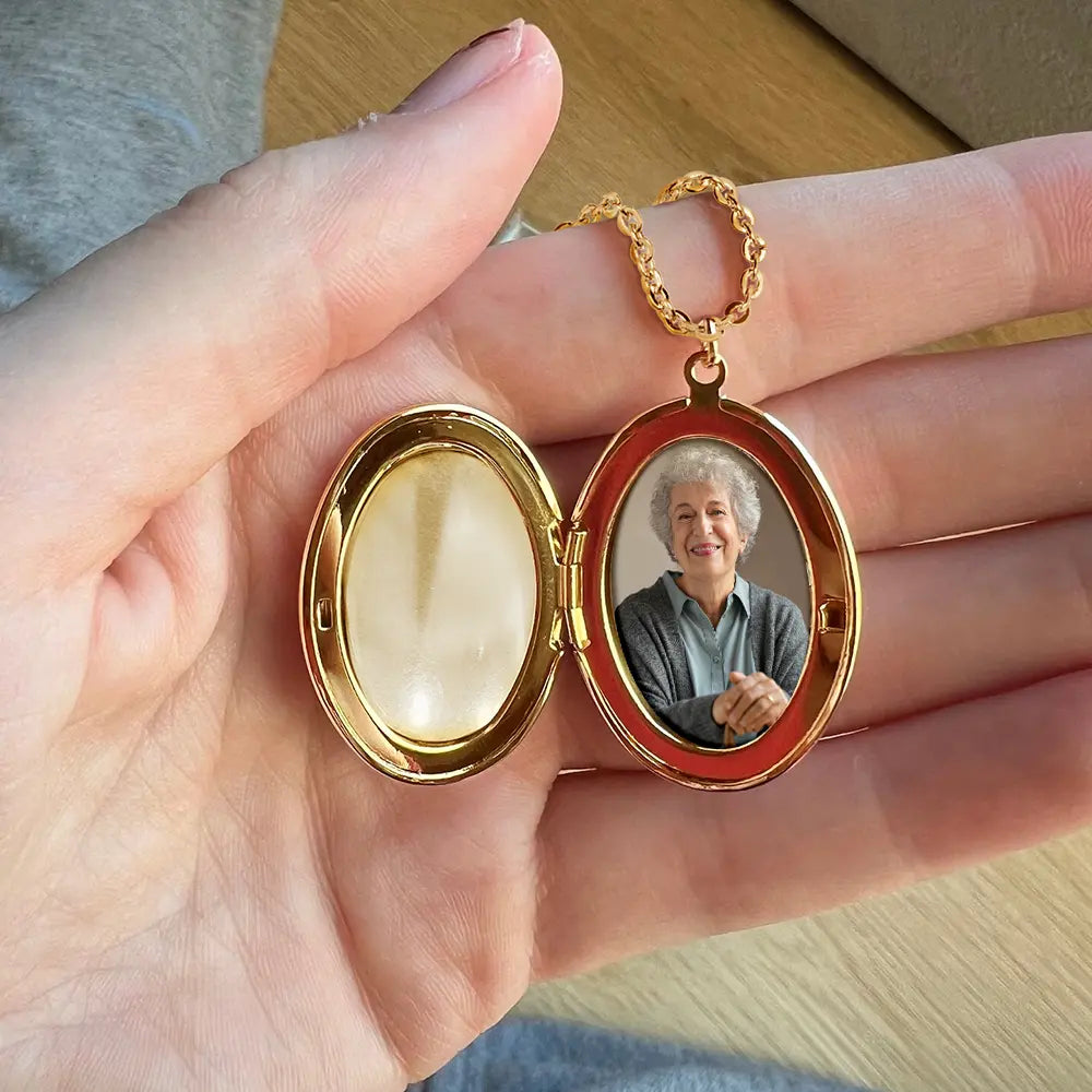 Memorial,Custom Photo,Gift For Mother,Gift For Yourself,Sad - Custom Photo Pencil Sketch Always By My Side - Personalized Locket Necklace