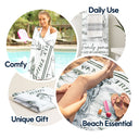 Beach,Gift For Bestie,Family,Happy,Summer - Custom Photo Pencil Sketch Art Girls Trip A Lot Of Laughter & Memories - Personalized Beach Towel